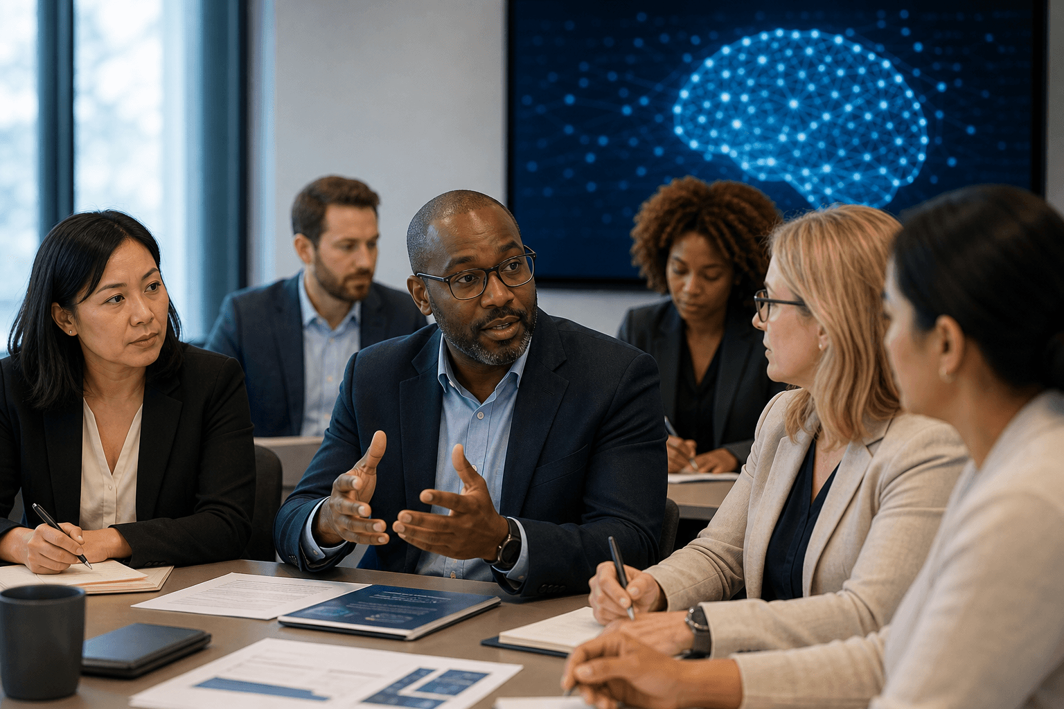 Compliance leaders in a responsible AI governance training workshop