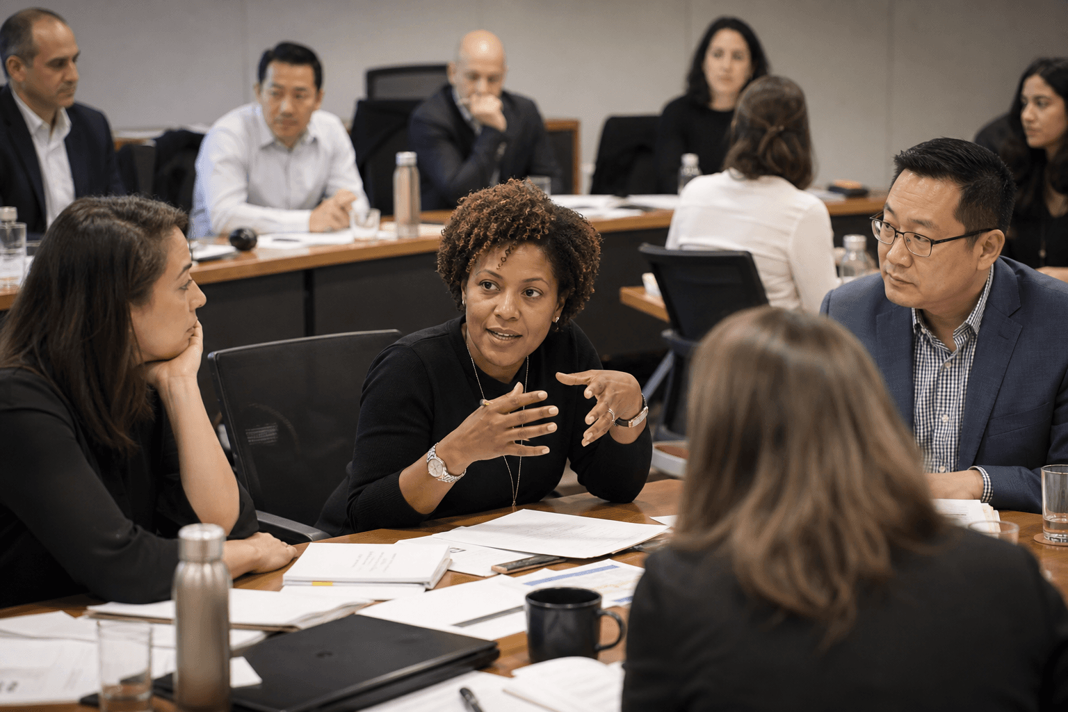 Professionals in an executive education session building practical judgment