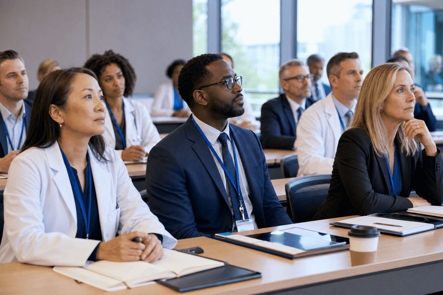 Hospital executives and clinicians in a clinical AI leadership program