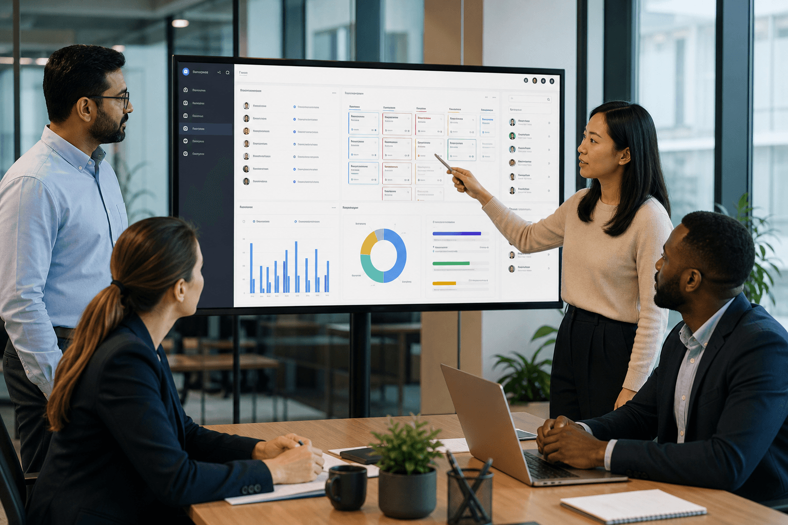 Operations team using an integrated enterprise business platform