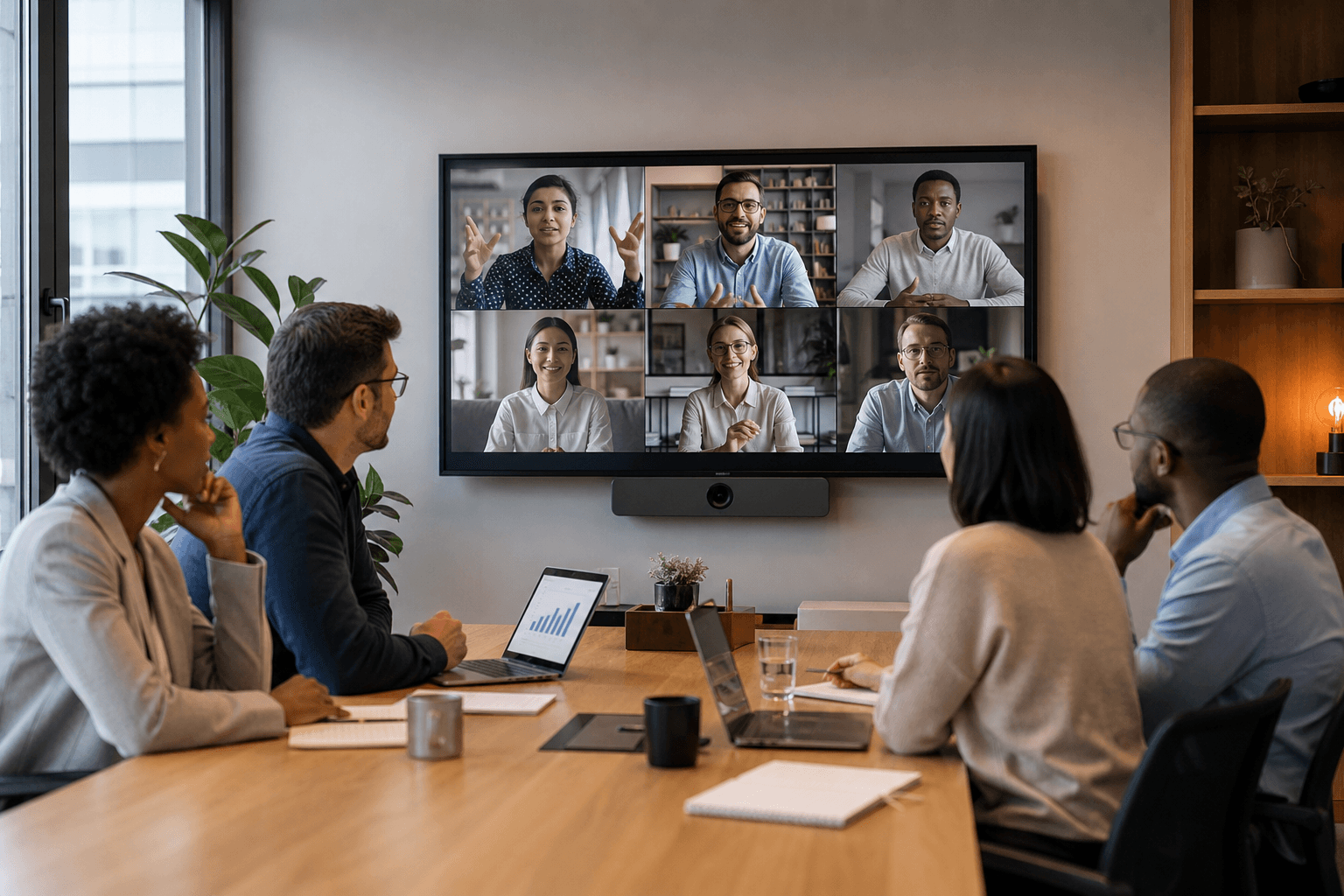 Distributed team in a secure video meeting and messaging session