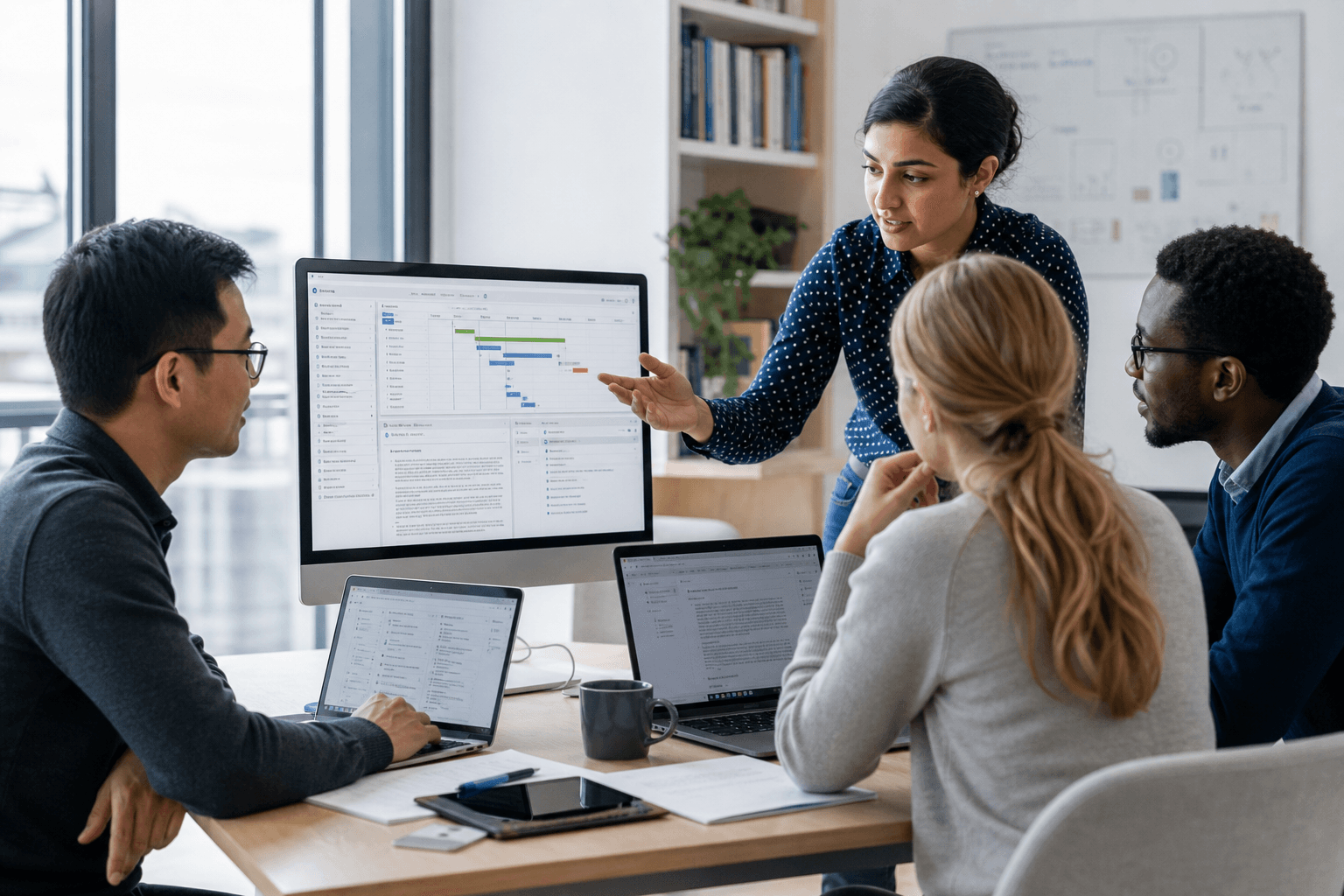 Researchers collaborating on grants and publications in a research platform