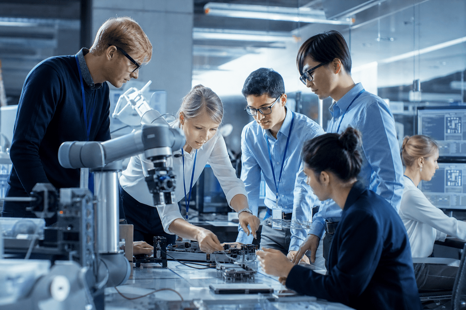 R&D team prototyping robotics and emerging technology concepts